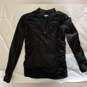 North Face 1/4 long sleeved zip running shirt